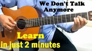 Charlie Puth ft. Selena Gomez We Don't Talk Anymore Guitar Tutorial No Capo - Beginner Guitar Lesson