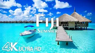 Fiji 4K - Turquoise Waters, Lush Islands & Beautiful Tropical Paradise with Relaxing Music