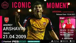 ICONIC ARSHAVIN | pes 2021 mobile | LWF 98  my pes iconic 