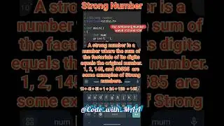 #35 || Strong Number || #coding #c_programming #tech # #programming #code #edutech #clanguage