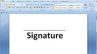 How to draw signature line in word