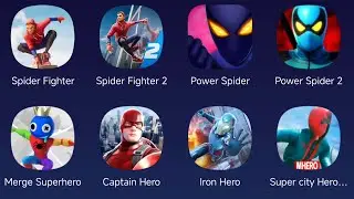Spider Fighter, Spider Fighter 2, Power Spider, Spider Spider 2, Merge Superhero, Captain Hero...