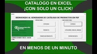 CATALOGO en EXCEL con IMAGENES en PDF