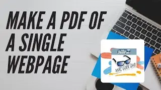 Create A PDF of A WebPage On Safari