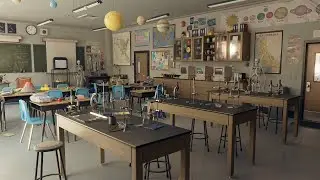 90's Highschool Science Classroom - Day Theme (UE4)