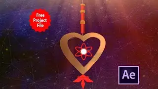 After effect : Stylist and Animated 3d hanging : Free project file using Element 3D