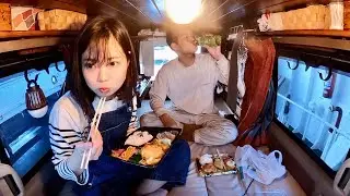 Car camping on the Ship in Shikoku, Japan