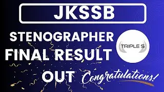 JKSSB STENOGRAPHER FINAL RESULT OUT 🎉 Congratulations from @TripleSClasses team