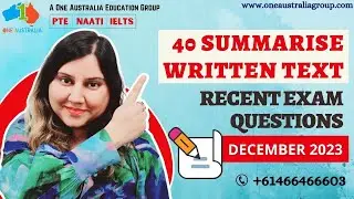 PTE Writing Task - Summarize Written Text: 40 Important Questions and Predictions 