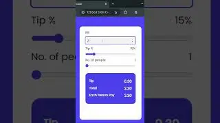Tip Calculator with Live Sliders