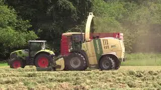Krone BiG X 1100 Harvesting Grass in Kildare with Smyth Fieldmaster Trailers - Silage 2018