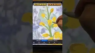 YELLOW&PINK FLOWERS BOUQEUT DRAWING in Procreate Step:1   #flowerdrawing #drawing #digitalart #draw