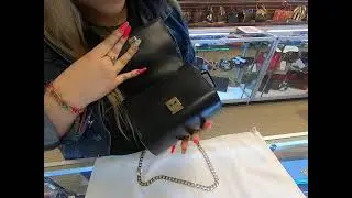 GIVENCHY MINI PANDORA BOX CALFSKIN LEATHER CHAIN CROSSBODY BAG BLACK-REVIEW |PRE-OWNED