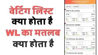 Waiting List Kya Hota Hai, Irctc me WL KA Matlab Kya Hota Hai, Waiting List Ticket Passengers Can