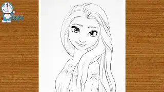 frozen 2 Elsa drawing the sketch in easy way|outline art master|drawing tutorial