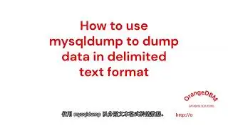 How to Use mysqldump to Dump Data in Delimited Text Format