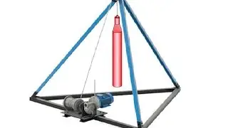 Homemade shock-rope setting in action