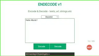 ENDECODE v1 - Script to Encode Decode Texts or URL & Strings