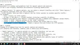 implementation Packet Captures kali linux