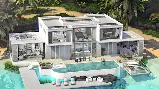 Modern Oceanfront Mansion | The Sims 4 Speed Build & Tour  | No CC