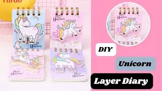 DIY Unicorn Layer Diary / how to make binder diary / art and craft / School supplies