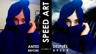 Speed art de foto manipulación de retrato.