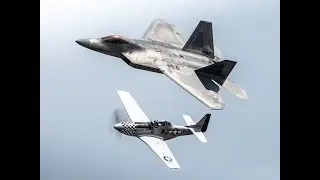 Heritage Flight P51D and F22 at McGuire AB NJ