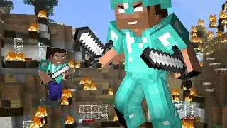 l'alience de Herobrine et steve --minecraft--