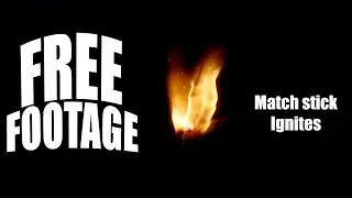 Copyrightfree stock footage Match stick ignites