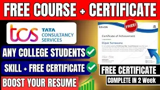 TCS Free Online Course with Certificate 2025 | Free TCS Certification Courses | For All Students🔥