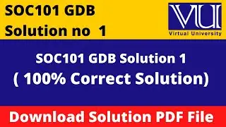 SOC101 GDB No.01 Solution Fall 2021|| Download in PDF