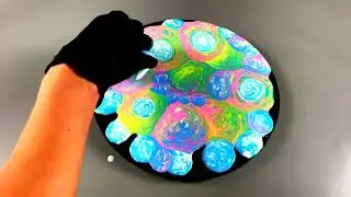 🎨✨ Dive into the Artistic Abyss: The Four Cups Acrylic Pour Painting