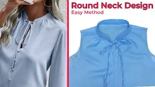 Round Neck Design with Neck Tie String | Sewing Tips and tricks