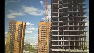 Строительство домов II очереди Квартала Европейский за июнь 2017г. (камера 1)