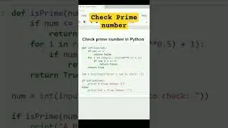 Python code to check Prime number 