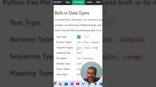 Python Short-6: Data Types in #python #pythonprogramming #pythontutorial #pythonshorts