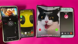 Viber vs Telegram two Phones Incoming Call Samsung Galaxy S10e \ S7 \ Z Fold3 \ Z Flip3 三星