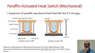 Spacecraft thermal management - Phase change materials and heat switches
