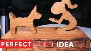 Girl and Dog. Perfect gift idea. DIY Woodworking