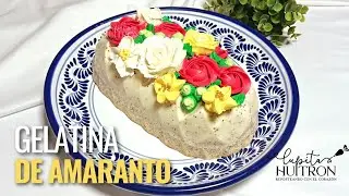 Gelatina de amaranto decorada con flores de Jelly frosting ❤️