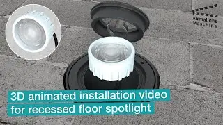 Animated installation video for recessed floor spotlights