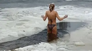 BATHING ICE WATER SWIMMING #21 ICE HOLE BATHING | COLD WATER | SWIMM WINTER EPIPHANY BAPTISM 2024