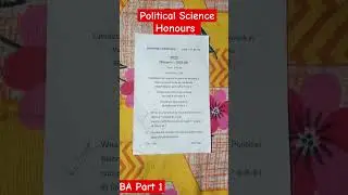 BA Part 1 Political Science Honours Question Paper 1 ( BRABU ) Paper 1📚📚