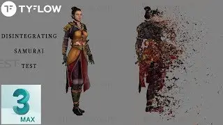 3ds Max & tyFlow | Disintegrating Samurai Test