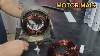 Motor da bomba submersa schneider. Colocando as bobinas.