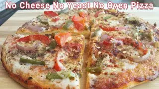 No Cheese, No Mayo, No Yeast & No Oven Veg Pizza for Lockdown | White Sauce Pizza Recipe