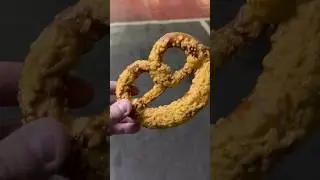 American tries a cheese pretzel from M&S Food! Do you like cheese pretzels? #foodreview #shorts #uk