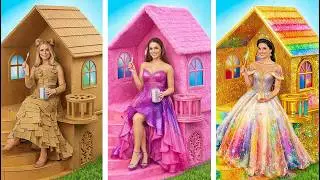 RICH and POOR Built a Secret Room! Crazy Room Makeover in 24 Hours