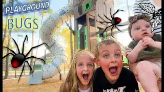 PLAYGROUND BUG HUNT for KIDS!! SPIDERS, Earwig, WASP, Beetle & MORE!!
