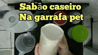 Sabão caseiro na garrafa pet - com soda em escama